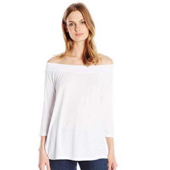 Michael Stars Jersey Lycra Off Shoulder Top - Picture 1 of 4